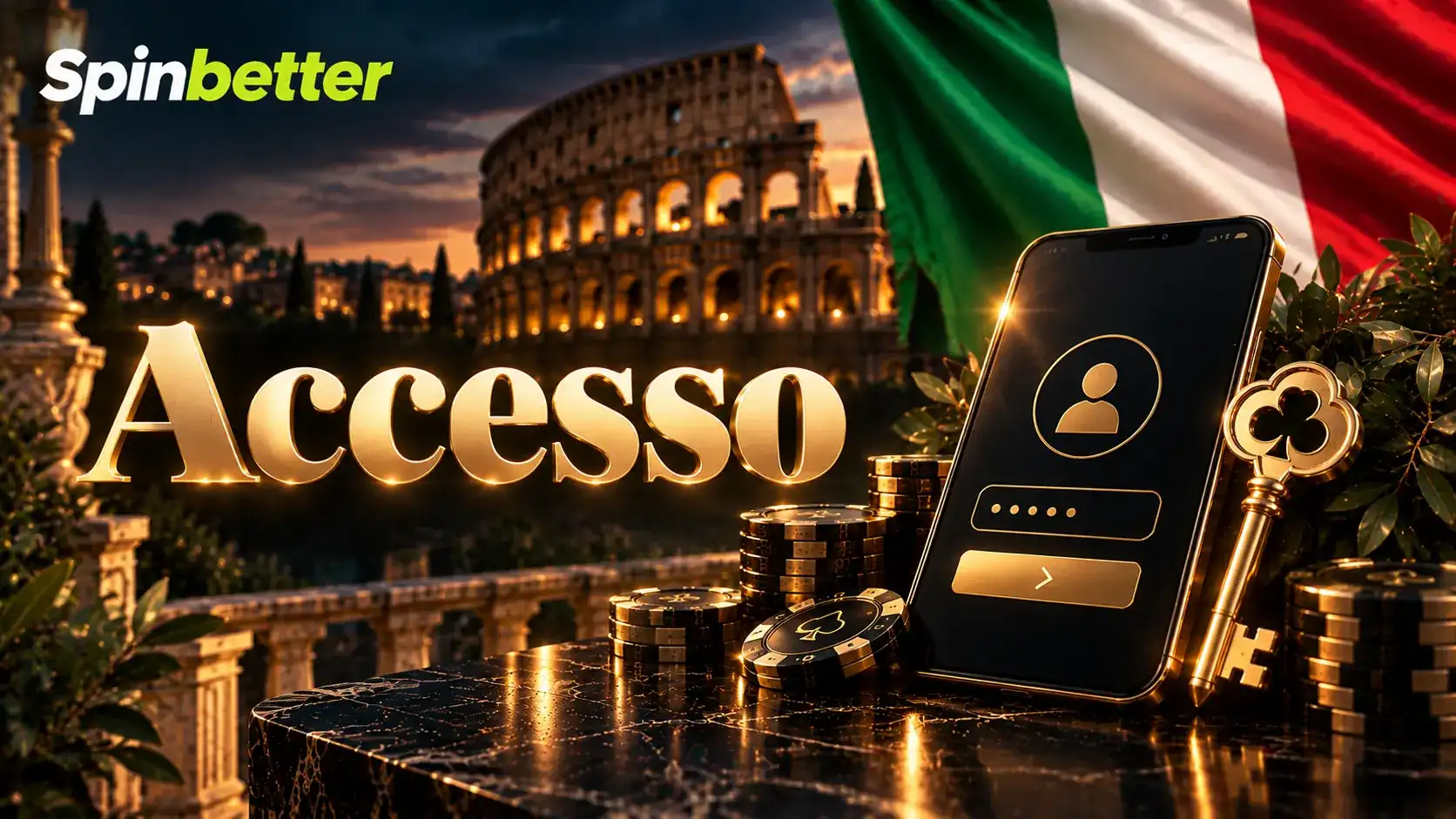 Schermata di accesso al conto SpinBetter con campo contatto e password